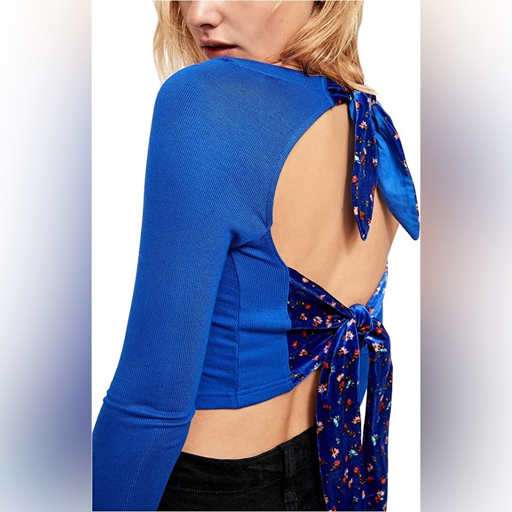 Free people open back crop top